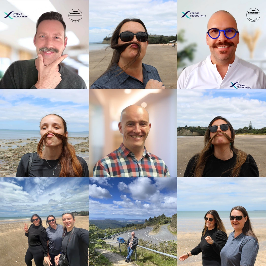 Features 9 portraits of XP staff members with their moustaches. Also includes images of staff walking for the Movember challenge